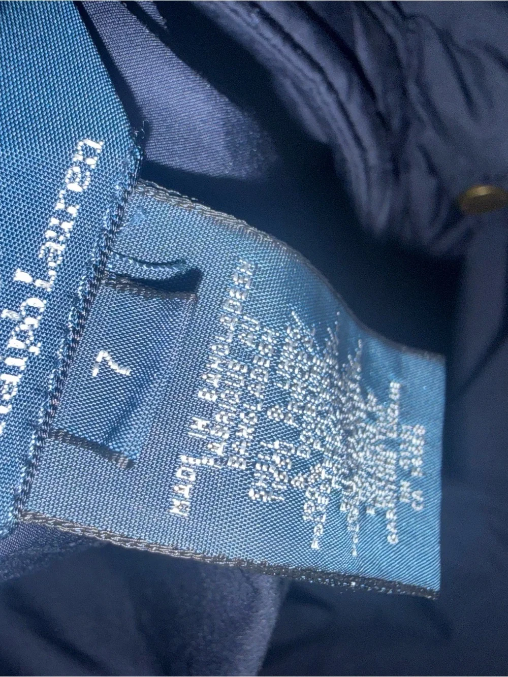 Ralph Lauren Navy Quilted Puffer Jacket with Red Pony